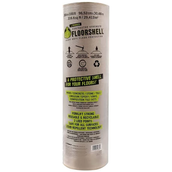 Surface Shields Trimaco 38" X 100' Floorshell Heavy Duty Temporary Surface Protection - Custom Logo 12380OEM 3 Surface Shields Trimaco 38" X 100' Floorshell Heavy Duty Temporary Surface Protection - Custom Logo 12380OEM